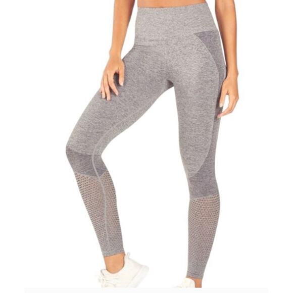 Fabletics Gray Mesh Panel Leggings Women's XL - Picture 1 of 5